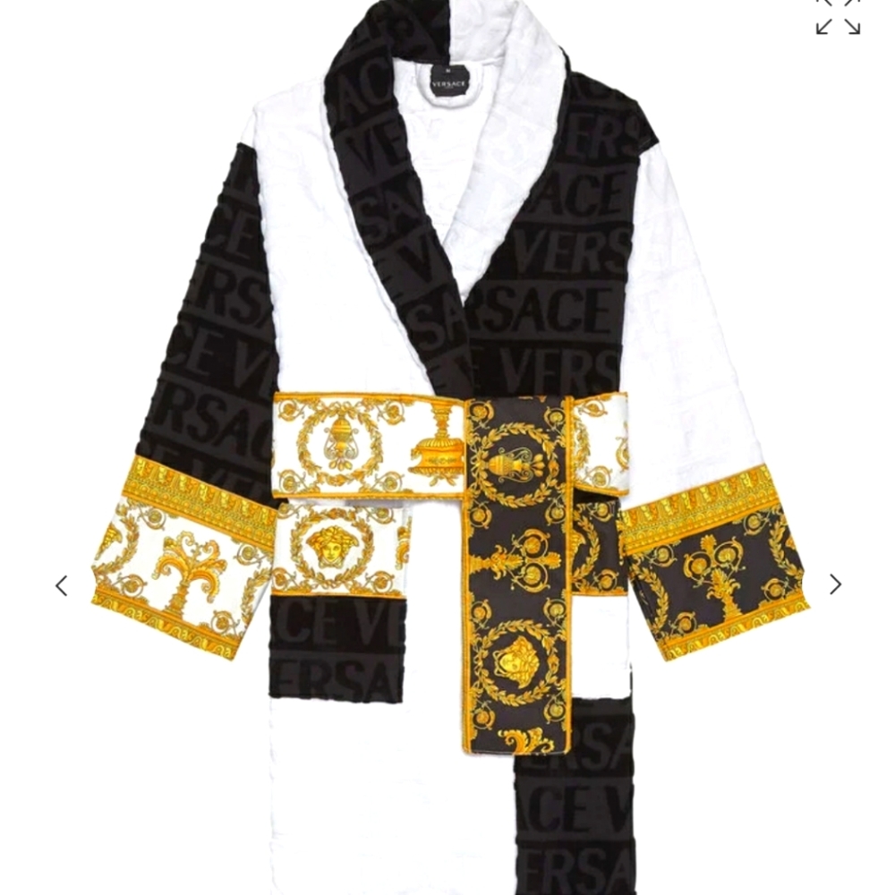 VERSACE I ♡ BAROQUE COLOR BLOCK BATHROBE, Medium
